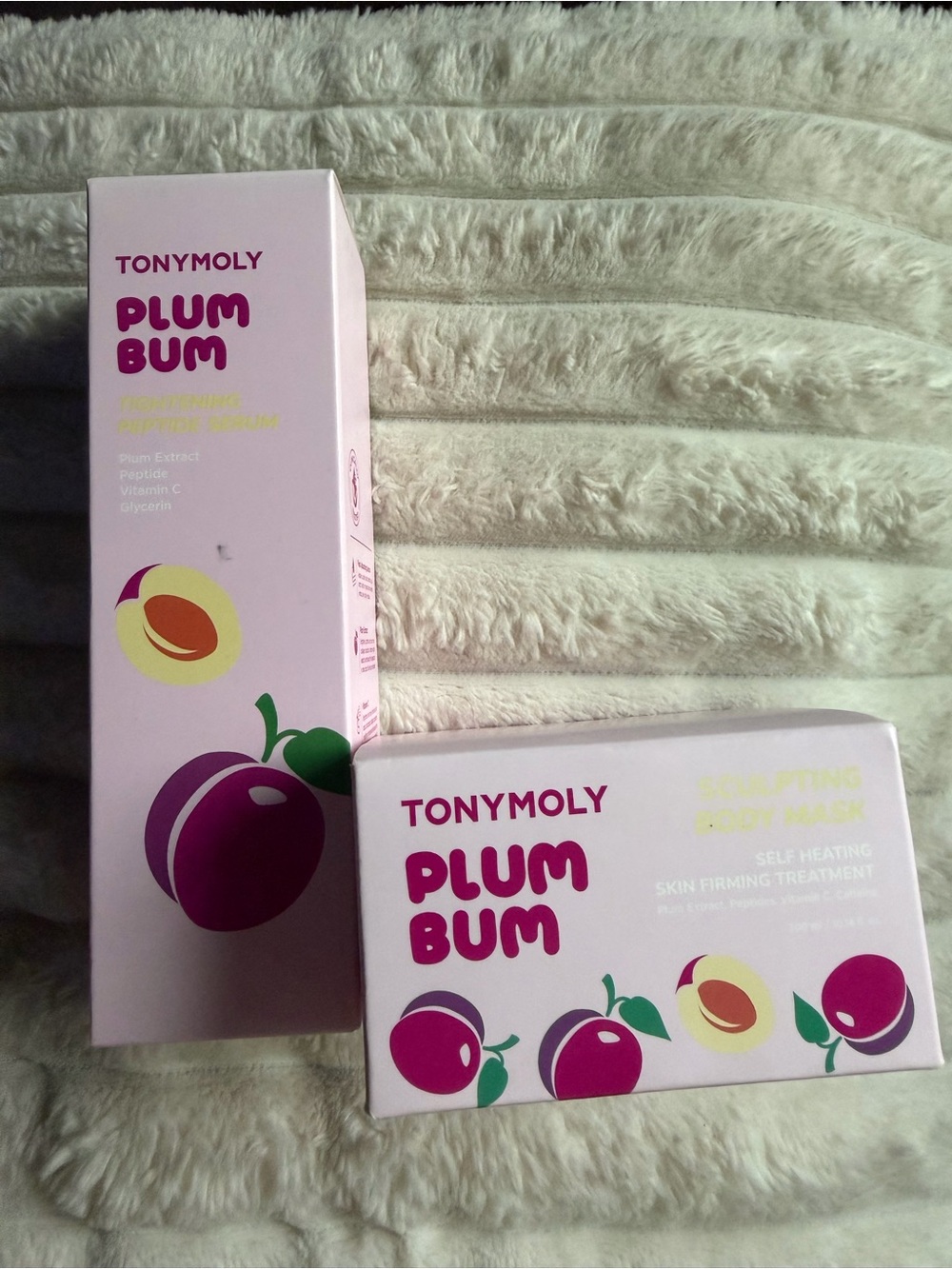 TONYMOLY Plum Bum Sculpting Body Mask & Tightening Peptide Serum Bundle
